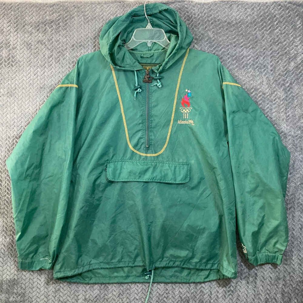 Starter Windbreaker Mens XL Olympic Games Collection Atlanta 1996 Green Vintage